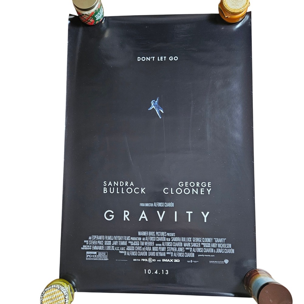 Gravity 2013 Original Advance Movie Poster 27x40 Sandra Bullock Clooney D/S